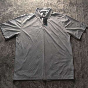 Nike Golf Polo Button Up Collared Shirt Adult Mens Large Solid Gray Dri-Fit NWT